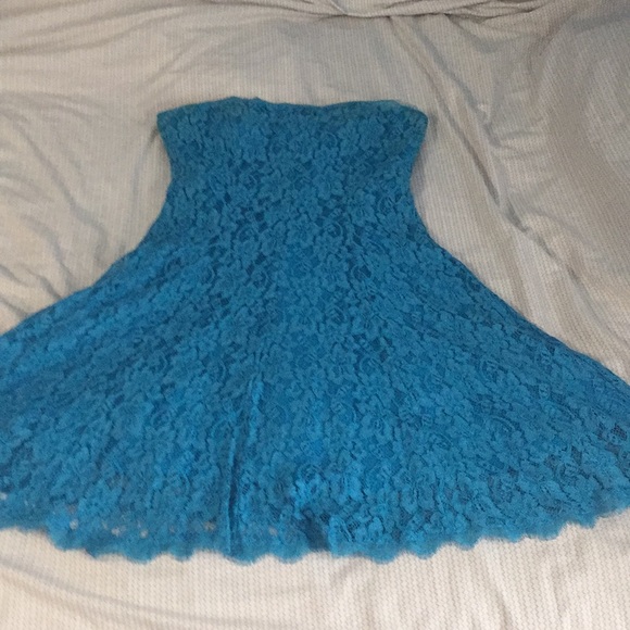 Blue strapless dress - Picture 1 of 2